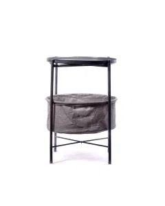 Serving table + gray basket