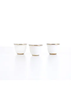 A set of coffee cups, 12 pieces, white and golden