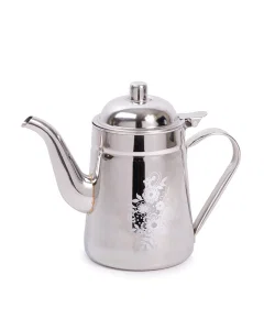 Engraved silver steel ring