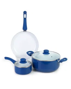 Ceramic pots set 6 pieces blue