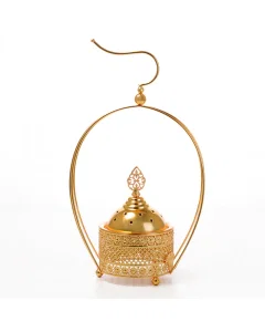 Golden incense burner with a large lid