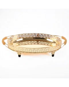 gold serving tray