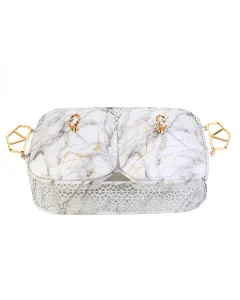 Porcelain serving tray with marble decoration two pieces 13 inch