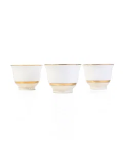 A set of coffee cups, 6 pieces, white and golden