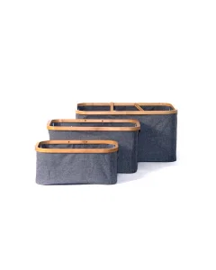 Foldable rectangular basket set