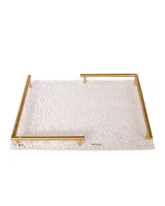 Acrylic golden serving tray