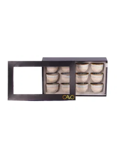 cups 12 colored coffee bracelets with golden edges