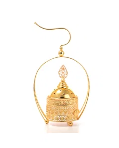 Golden incense burner with a small cover