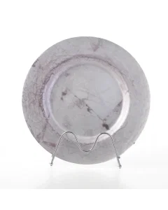 Marble serving plate with purple engraving
