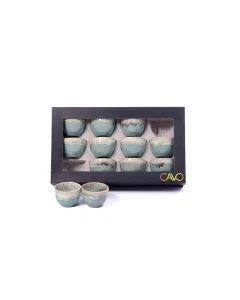 A set of coffee cups, 12 pieces, green colored