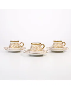 Turkish coffee cups set 12 gold pieces