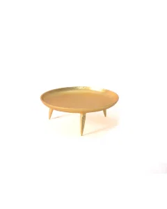 A small golden golden circular leg tray