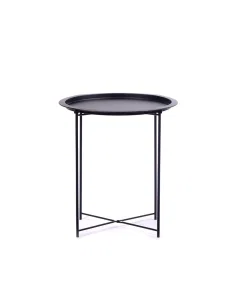 Black circular serving table