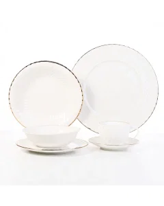 Dinner set 36pcs white and gold