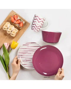Dinner set 8 pieces purple