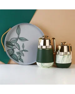 Thermos set Mayar golden marble oily 2 pcs