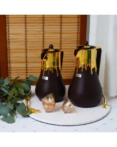 Drip thermos set, golden brown