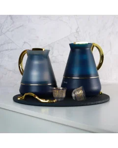 Lamar thermos set, 2 pcs, navy, with golden handle