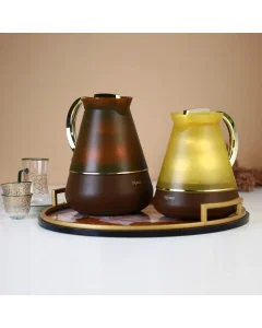 Lamar thermos set 2 gold pieces with golden handle