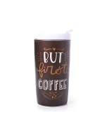 Double porcelain cup with lid