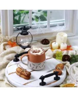 Beige brown porcelain mug