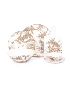 Brown porcelain dinner set of 18 pieces