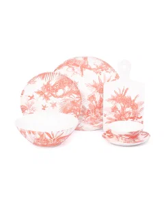 Pink porcelain dinner set 18 pieces