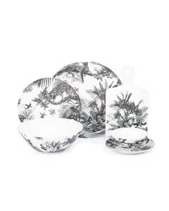 Gray porcelain dinner set 18 pieces