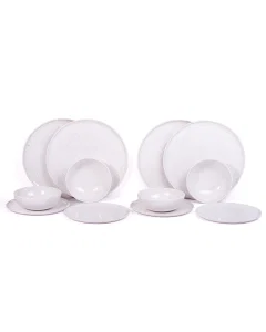 Melamine Dinner Set 12 Pieces White Dotted