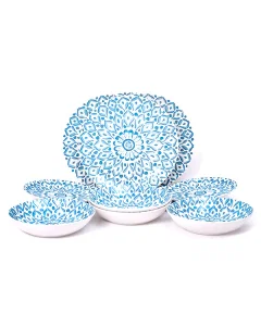 Dinner set 12 pieces blue pattern