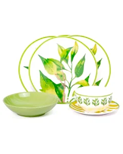 Dinner set 24 pieces green tree