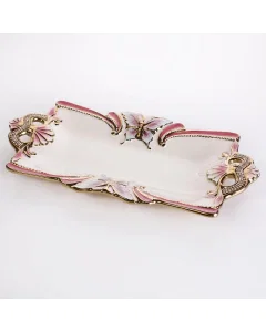 A medium rectangular sweet serving dish