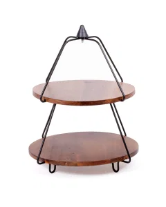 Wooden two-tier cake stand