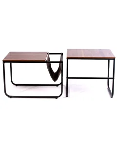 Canvas side tables, 3 pieces