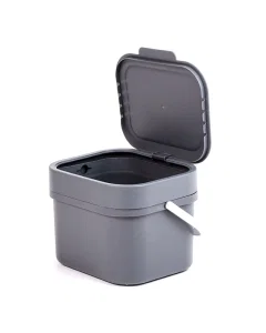 Gray trash can