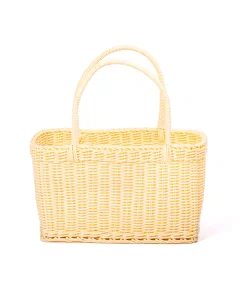 White rattan storage basket
