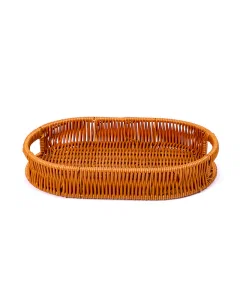 Medium brown rattan serving tray