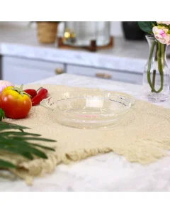 Round glass oven tray