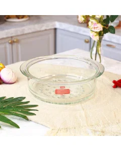 Round glass mandi pot