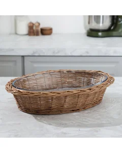 Caldo glass tray with round basket, 2.4 litres