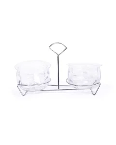 Acrylic serving dish with a bag