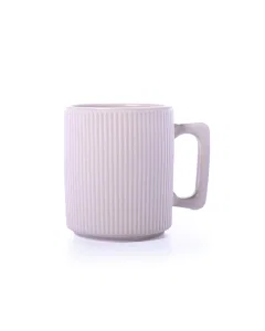 Porcelain mug with gray handle