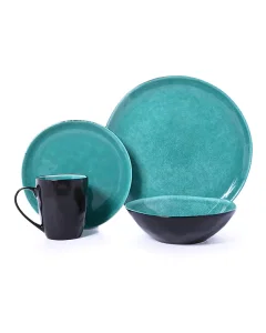 Green 16-piece dining set