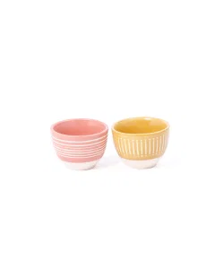 Porcelain coffee cups set, 12 colored pieces