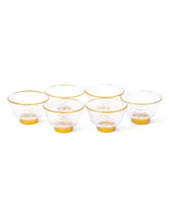 Set of 6 gilded glass coffee cups