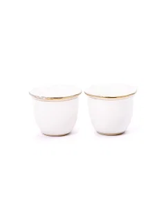 A set of large golden coffee cups, 12 pieces