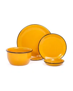 16-piece dinner set, yellow