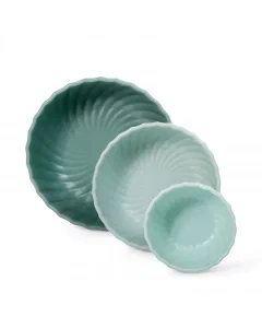 Large colorful porcelain yogurt bowl