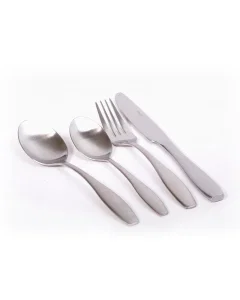 A set of 16-piece flatware in matte nickel