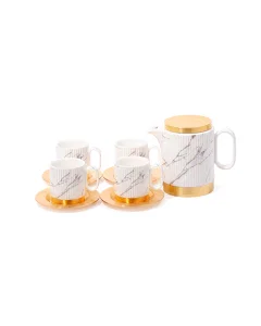 Tea + 4 cups   marble cups